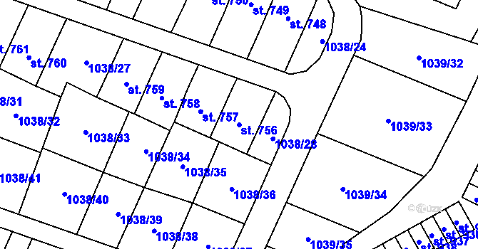 Parcela st. 756 v KÚ Staré Město pod Králickým Sněžníkem, Katastrální mapa