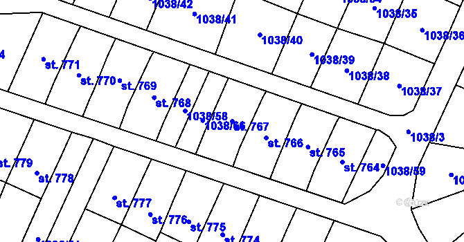 Parcela st. 767 v KÚ Staré Město pod Králickým Sněžníkem, Katastrální mapa