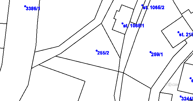 Parcela st. 255/2 v KÚ Staré Město pod Králickým Sněžníkem, Katastrální mapa