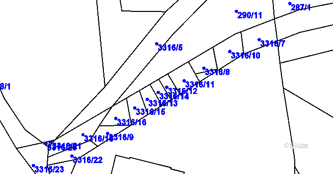 Parcela st. 3316/12 v KÚ Staré Město pod Králickým Sněžníkem, Katastrální mapa