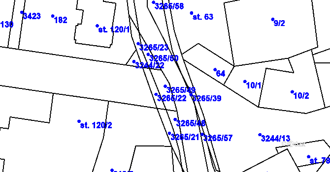 Parcela st. 3265/49 v KÚ Staré Město pod Králickým Sněžníkem, Katastrální mapa