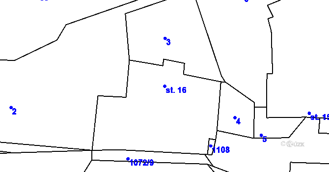 Parcela st. 16 v KÚ Dobrotín, Katastrální mapa