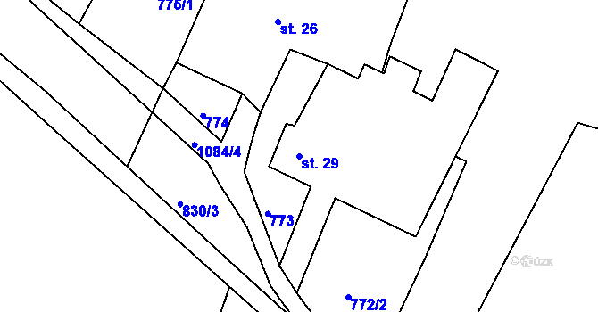 Parcela st. 29 v KÚ Dobrotín, Katastrální mapa
