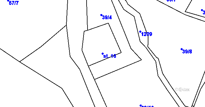 Parcela st. 16 v KÚ Skalka u Nové Bystřice, Katastrální mapa