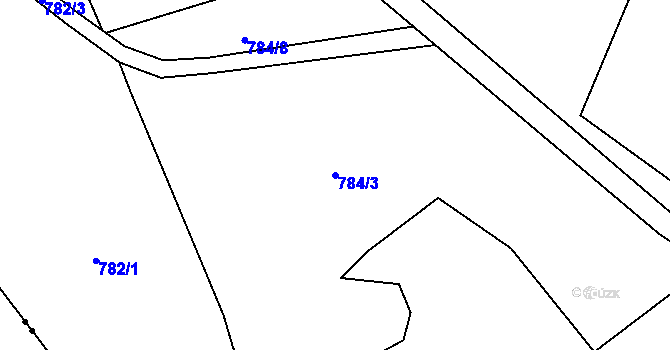 Parcela st. 784/3 v KÚ Skalka u Nové Bystřice, Katastrální mapa