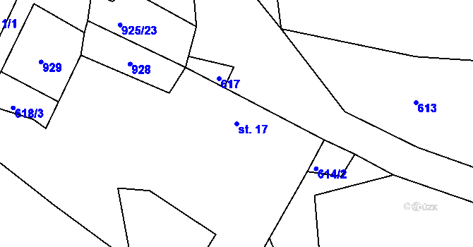 Parcela st. 17 v KÚ Vitíněves, Katastrální mapa