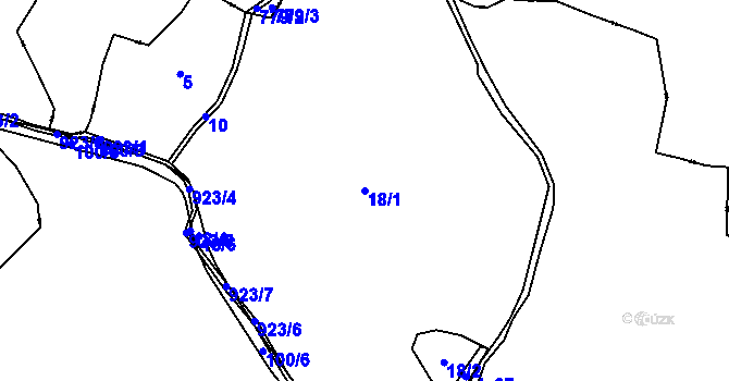 Parcela st. 18/1 v KÚ Vitíněves, Katastrální mapa
