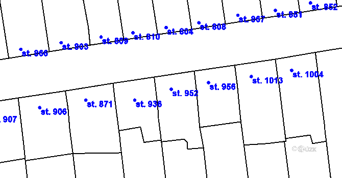 Parcela st. 952 v KÚ Staré Město u Uherského Hradiště, Katastrální mapa