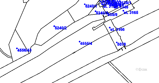 Parcela st. 4555/4 v KÚ Staré Město u Uherského Hradiště, Katastrální mapa