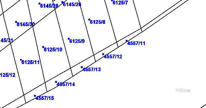 Parcela st. 4557/12 v KÚ Staré Město u Uherského Hradiště, Katastrální mapa