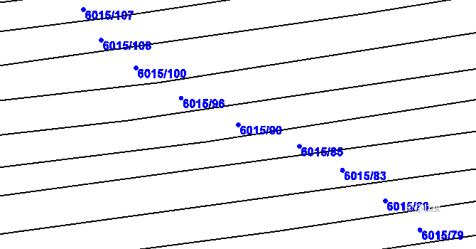 Parcela st. 6015/90 v KÚ Staré Město u Uherského Hradiště, Katastrální mapa