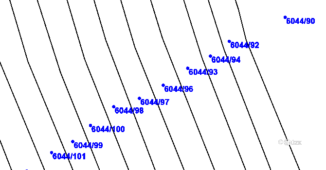 Parcela st. 6044/96 v KÚ Staré Město u Uherského Hradiště, Katastrální mapa