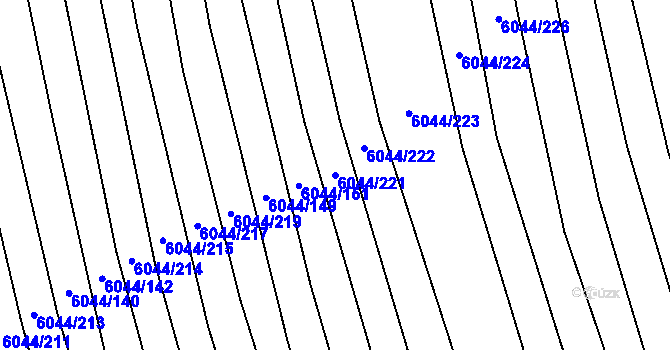 Parcela st. 6044/221 v KÚ Staré Město u Uherského Hradiště, Katastrální mapa