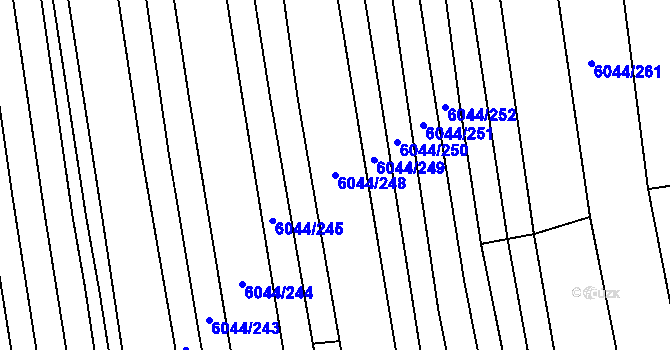 Parcela st. 6044/248 v KÚ Staré Město u Uherského Hradiště, Katastrální mapa
