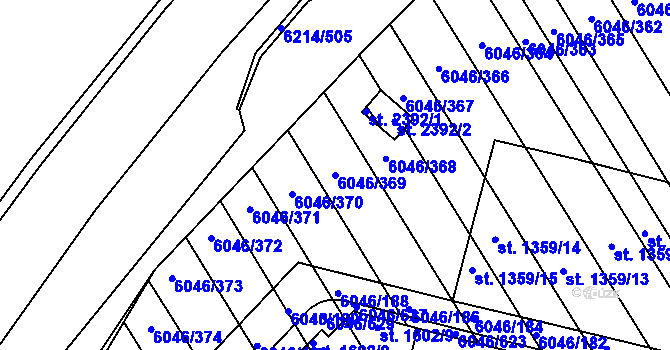 Parcela st. 6046/369 v KÚ Staré Město u Uherského Hradiště, Katastrální mapa
