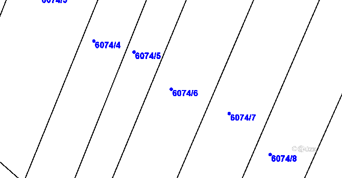 Parcela st. 6074/6 v KÚ Staré Město u Uherského Hradiště, Katastrální mapa