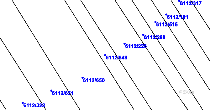 Parcela st. 6112/649 v KÚ Staré Město u Uherského Hradiště, Katastrální mapa
