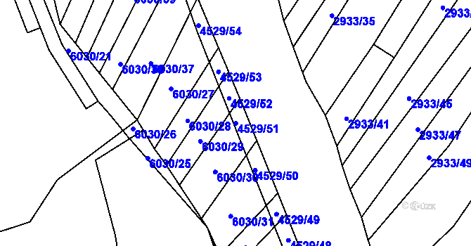 Parcela st. 4529/51 v KÚ Staré Město u Uherského Hradiště, Katastrální mapa