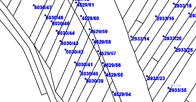 Parcela st. 4529/57 v KÚ Staré Město u Uherského Hradiště, Katastrální mapa