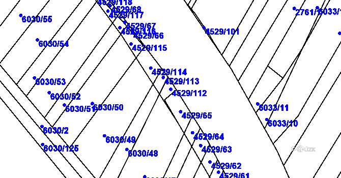 Parcela st. 4529/112 v KÚ Staré Město u Uherského Hradiště, Katastrální mapa