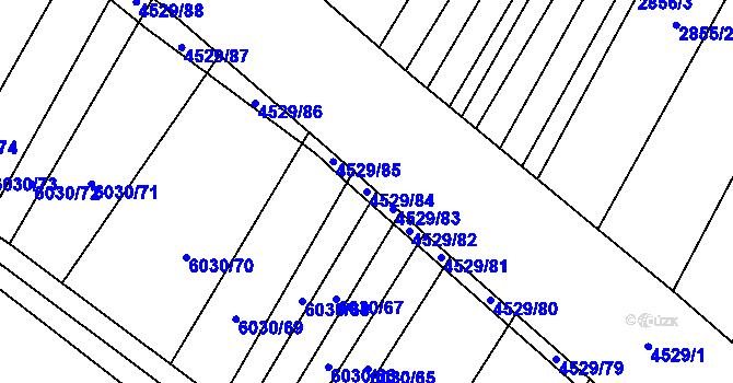 Parcela st. 4529/84 v KÚ Staré Město u Uherského Hradiště, Katastrální mapa