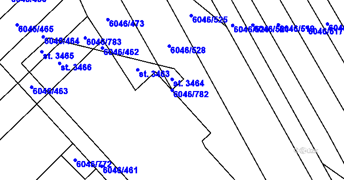 Parcela st. 6046/782 v KÚ Staré Město u Uherského Hradiště, Katastrální mapa