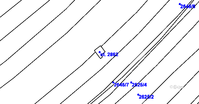 Parcela st. 2862 v KÚ Staré Město u Uherského Hradiště, Katastrální mapa