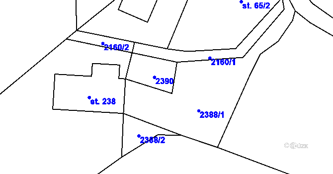 Parcela st. 90/4 v KÚ Staré Oldřůvky, Katastrální mapa