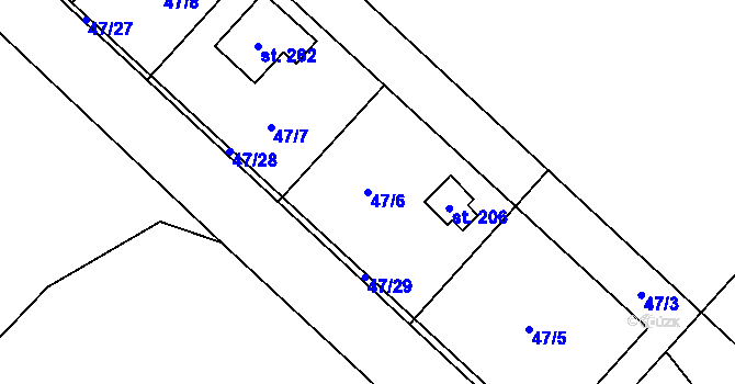Parcela st. 47/6 v KÚ Staré Ransko, Katastrální mapa