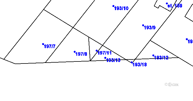 Parcela st. 197/11 v KÚ Staré Ransko, Katastrální mapa