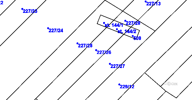 Parcela st. 227/26 v KÚ Staré Ransko, Katastrální mapa