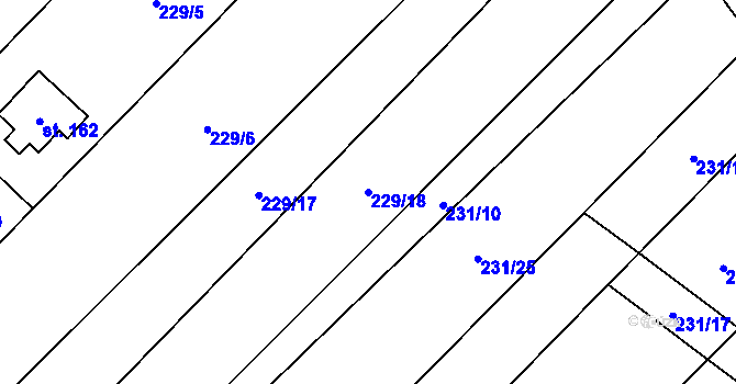 Parcela st. 229/18 v KÚ Staré Ransko, Katastrální mapa