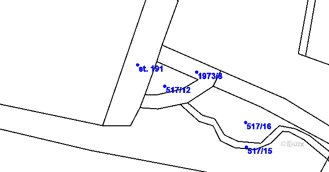 Parcela st. 517/12 v KÚ Nové Sedliště, Katastrální mapa