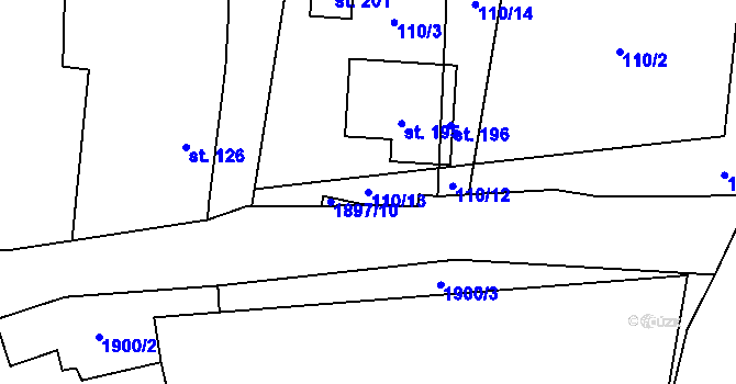 Parcela st. 110/13 v KÚ Nové Sedliště, Katastrální mapa