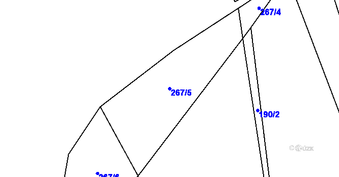 Parcela st. 267/5 v KÚ Nové Sedliště, Katastrální mapa