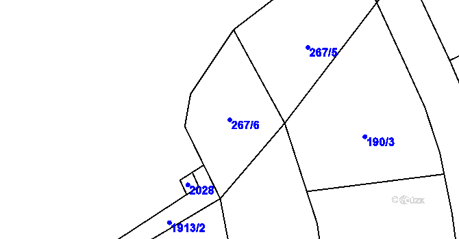Parcela st. 267/6 v KÚ Nové Sedliště, Katastrální mapa