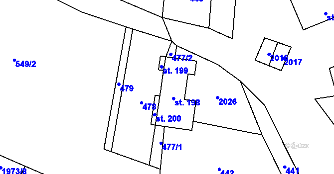 Parcela st. 477 v KÚ Nové Sedliště, Katastrální mapa