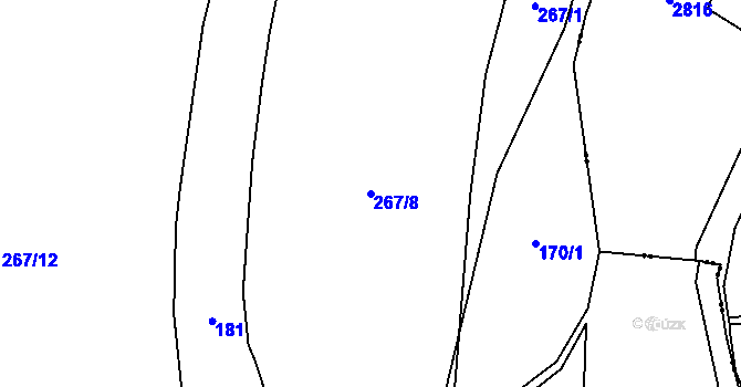 Parcela st. 267/8 v KÚ Nové Sedliště, Katastrální mapa