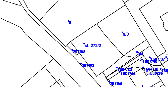 Parcela st. 273/2 v KÚ Staré Sedliště, Katastrální mapa
