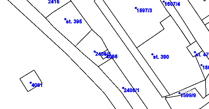 Parcela st. 394 v KÚ Staré Sedliště, Katastrální mapa