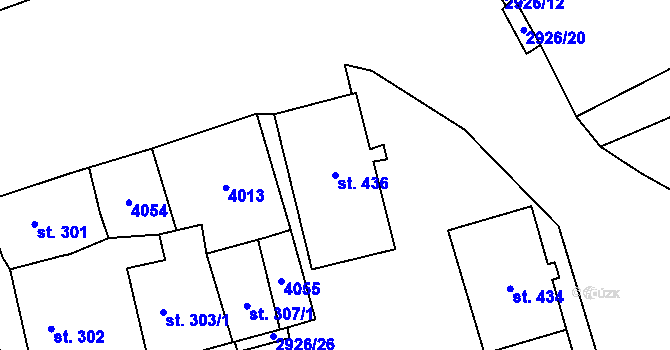Parcela st. 436 v KÚ Staré Sedliště, Katastrální mapa