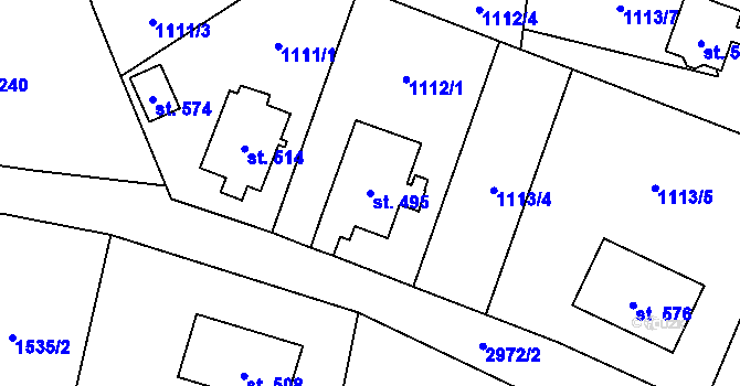 Parcela st. 495 v KÚ Staré Sedliště, Katastrální mapa