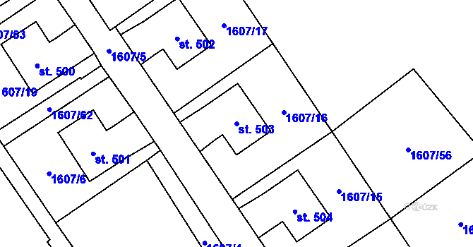 Parcela st. 503 v KÚ Staré Sedliště, Katastrální mapa