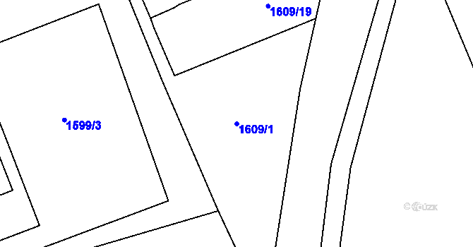 Parcela st. 1609/1 v KÚ Staré Sedliště, Katastrální mapa