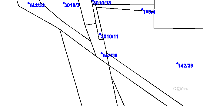 Parcela st. 142/38 v KÚ Staré Sedliště, Katastrální mapa