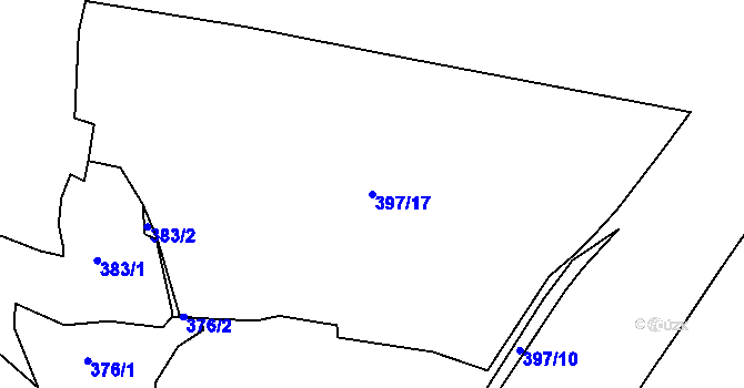 Parcela st. 397/17 v KÚ Úšava, Katastrální mapa