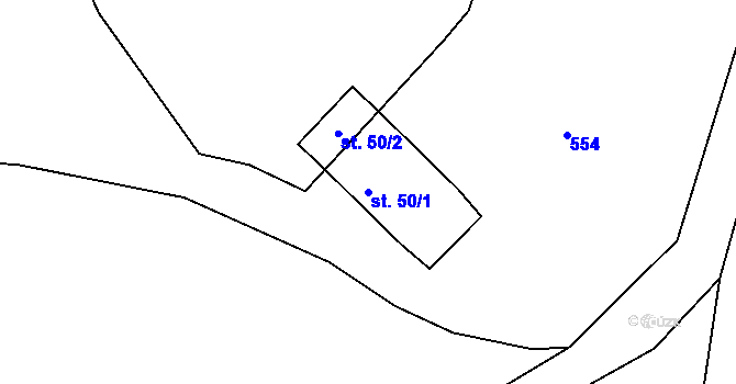 Parcela st. 50/1 v KÚ Beroun u Starého Sedla, Katastrální mapa