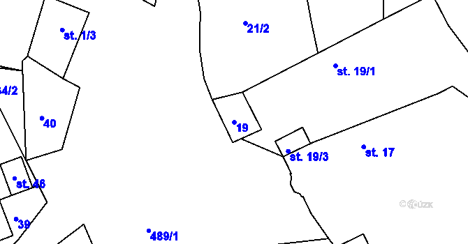 Parcela st. 19 v KÚ Beroun u Starého Sedla, Katastrální mapa