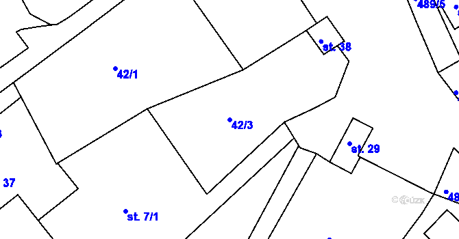 Parcela st. 42/3 v KÚ Beroun u Starého Sedla, Katastrální mapa