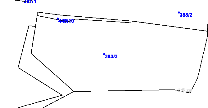 Parcela st. 383/3 v KÚ Beroun u Starého Sedla, Katastrální mapa